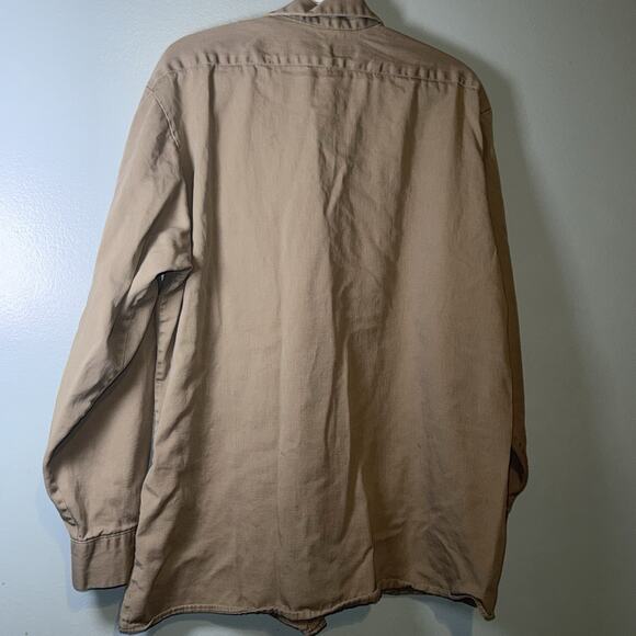 Bulwark ComforTouch Flame Resistant FR Button Up Long Sleeve Shirt Khaki Mens XL - Picture 8 of 8